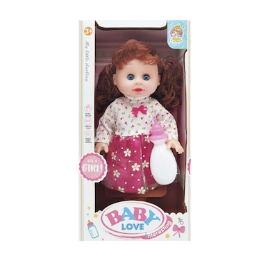 14-Inch Baby Love Doll Set with 4 Sound ICs and Bottle, Realistic Interactive Doll for Girls