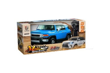 تويسي سيارة FJ RC 1:12 2.4 جيجا هرتز للطرق الوعرة مزودة بضوء ورذاذ، سيارة تحكم عن بعد بأربع وظائف مع بطارية نيكل كادميوم 4.8 فولت 700 مللي أمبير/ساعة، شحن USB، مركبة لعبة مغامرات للأطفال