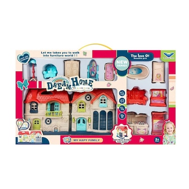 تويسي مجموعة فيلا الأحلام مع الأثاث، بيت الدمية التظاهري للأطفال، مجموعة لعب نموذجية إبداعية مع ملحقات، لعبة تعليمية للأولاد والبنات، هدية مثالية في صندوق
