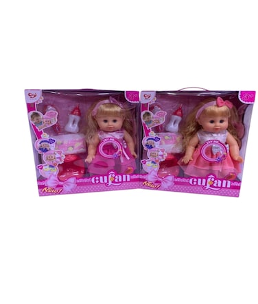 Cute 14-Inch Talking Doll with Accessories, Interactive IC Doll with Light and Sound, Beautiful Dress, Bottle and Feeding Set Toy for Kids, Fun Pretend Play Beauty Doll