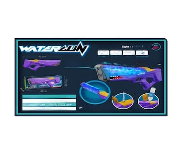 TOYSEA Shark Electric Water Gun with Light &amp; USB Rechargeable 3.7V Battery, Automatic Water Blaster Toy for Kids, Water Fight Toy with LED Effects