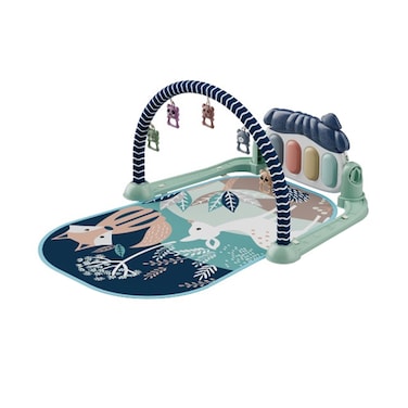 تويسي سجادة لياقة بدنية للأطفال على البيانو مع ألعاب معلقة وموسيقى، سجادة لعب ناعمة ومركز أنشطة للأطفال حديثي الولادة والرضع، سجادة لعب وقت البطن للتطور المبكر مع دواسة بيانو ركل
