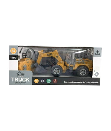 TOYSEA Cute Kids Remote Control Excavator Truck, 1:30 Scale 4 Function R/C Construction Vehicle with Light and USB Charger, Fun Building Toy Truck for Boys and Girls