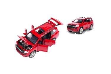 TOYSEA 1:24 Die-Cast Alloy Car with Light and Sound, Pull Back Toy Car for Kids, Realistic Model Car with Openable Doors and Engine Detail, Educational and Collectible Toy Vehicle, Assorted Colors