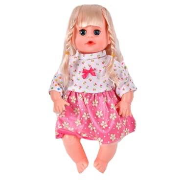 14-Inch Baby Doll Set with 16 Sound Functions, Includes Diapers, Feeding Bottle, Comb, Mirror and Accessories, Interactive Role Play Toy for Kids, 2 Assorted Styles, Dolls Accessories Beauty Set