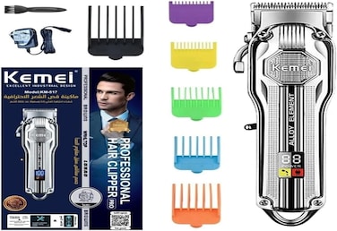 Kemei KM-517 Professional Hair Clipper For Men Digital Display Long Runtime 200 Minutes Rechargeable Hair Clipper - KSA Version