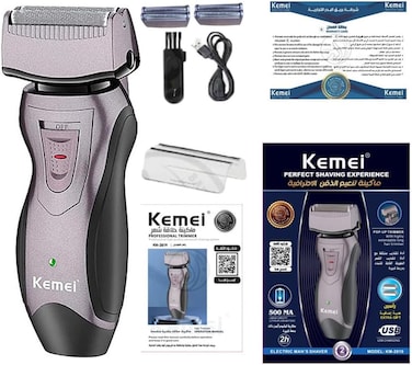 كيمي ماكينة حلاقة احترافية KM-2819 من كيمي، ، ماكينة حلاقة قوية للرجال، ، قابلة لاعادة الشحن، مقاومة للماء، ، - ماكينة تنعيم احترافية جافة او رطبة كما تريد KM-2819