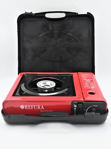 REFURA Portable Gas Stove With Piezo Ignition Burner 7000BTU Red RE-8015