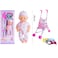 10 Inch Baby Doll with Stroller Set, Cute Doll with Sound and Light, Includes Baby Cart, Accessories and Feeding Set,  Adorable Role Play Toy for Kids,  Dolls Accessories Beauty Set