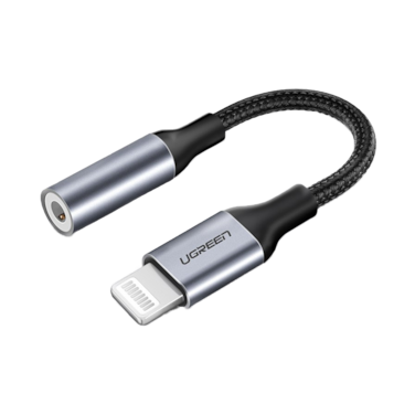 Ugreen Lightning Connector Jack 3.0 Cable Aluminum Shell Braided 10cm - Black