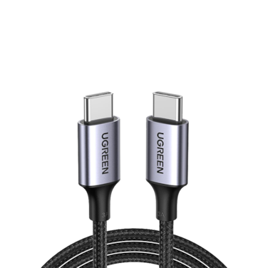 سلك شاحن يوجرين من USB-C إلى USB-C مضفر بطول 1 م - أسود