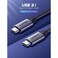 Ugreen Cable Fast Data USB-C to USB-C 5Gbps 1.5m - Gray