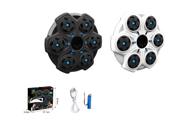 تويسي آلة ملاكمة إلكترونية ذكية مع موسيقى وأهداف مضيئة LED، مدرب ملاكمة قابل لإعادة الشحن يعمل بالبلوتوث مثبت على الحائط، معدات تدريب تفاعلية للأطفال والكبار