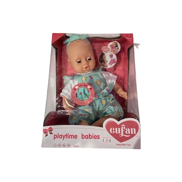 Cute 14-Inch Baby Doll with Sound, Playtime Babies Doll for Kids, Realistic Soft Doll Toy with IC, Interactive Funny Baby Toy for Girls, Cufan Playtime Series