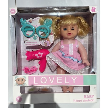 14-Inch Doll Set with Accessories and Beauty Tools, Interactive Doll Toy with Light and Sound, Lovely Baby Doll for Kids, Pretend Play Gift Set in Box