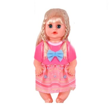 مجموعة دمى أطفال مقاس 14 بوصة مع صوت، دمية ناطقة 16 IC مع ملحقات، تتضمن زجاجة رضاعة وحفاضات ونونية وطبق طعام، ودميتين متنوعتين للأطفال، ومجموعة إكسسوارات الدمى