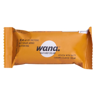 WANA Protein Wafer, Cocoa Chocolate with Salted Caramel Cream, 43g