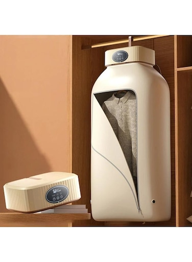 Portable Clothes Dryer, Indoor Heated Clothes Airer with Cover, 600w Foldable Heated Clothes Dryer with 4H Timer &amp; Uv Light, Travel Clothes Dryer