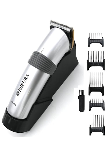 ريفورا ماكينة قص الشعر الاحترافية القابلة لإعادة الشحن مع 5 أمشاط فضية RF-609