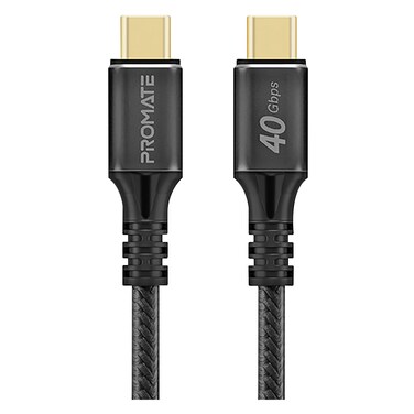 Promate POWERBOLT240-1M Thunderbolt USB-C To USB-C Data Sync And Charging Cable 240W 1m Black