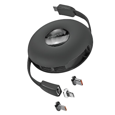 Promate 3 In 1 Magnetic Data Sync And Charging Cable 100cm White