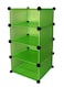 4 Cubes Plastic Portable Storage Cabinet Green