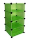 4 Cubes Plastic Portable Storage Cabinet Green