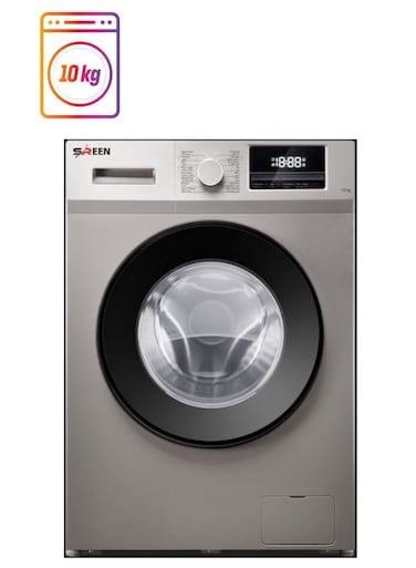 Sreen Serene 10 Kg Automatic Front Load Washing Machine, 10 kg, SRWM-10K-FAS-16, Silver (Installation Not Included)