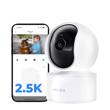 كاميرا  مراقبة إيميلاب ذكية داخلية بدقة 2.5K واي فاي تعمل بالكهرباء C21 - أبيض
