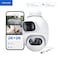 كاميرا مراقبة إميلاب ذكية خارجية ثنائية بدقة 2K+2K واي فاي تعمل بالكهرباء مع كشاف ضوء EC6-Dual - أبيض