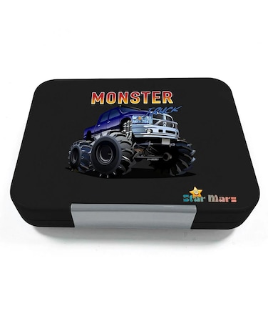 صندوق غداء ستارمارز بينتو جليتر – 4-6 أقسام   3 قطاعات ساندويتش   2 ملتقطو الفاكهة   1195 مل   صينية قابلة للفصل – أسود