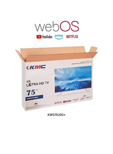KMC 75 Inch WebOS LED Smart TV Without Frame With WEB OS Operating System, Ultra High Definition 4K, With Built-In Receiver And Magic Remote, Model (2023) KWS75U02 Black