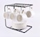 12-Piece Ceramic Tea Cup And Saucer Set With Stand