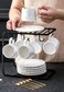 12-Piece Ceramic Tea Cup And Saucer Set With Stand