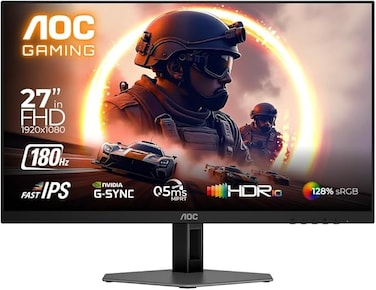 شاشة من AOC بحجم 27 إنش، بدقة كاملة عالية الوضوح 1080 بكسل