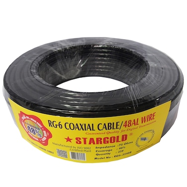 STARGOLD RG-6 Coaxial Cable 48AL Wire for Digital Transmission, 40Y Length, High-Quality Signal