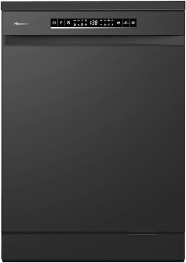 Hisense Dishwasher Machine 16 PCS 8 Program 3 Level Auto Open, Self Clean Filter, Matte Black
