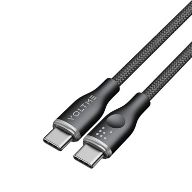 سلك شاحن فولتمي سلسلة روج مظفر من USB-C إلى USB-C بطول 1 م وبقوة 60 واط - أسود