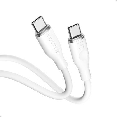 سلك شاحن فولتمي سلسلة موس من USB-C إلى USB-C بطول 1.8 م وبقوة 60 واط - أبيض