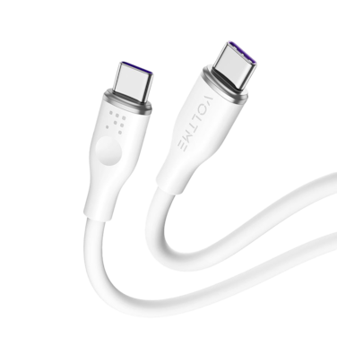 سلك شاحن فولتمي سلسلة موس من USB-C إلى USB-C بطول 1 م وبقوة 100 واط - أبيض