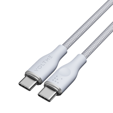 سلك شاحن فولتمي سلسلة روج مظفر من USB-C إلى USB-C بطول 1 م وبقوة 60 واط - رمادي