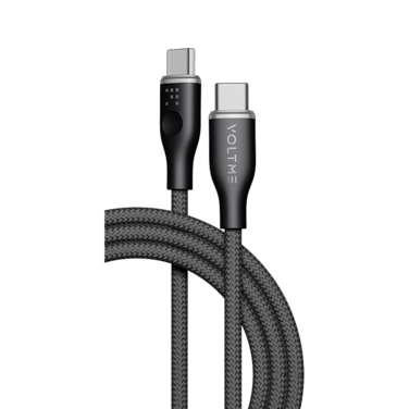 سلك شاحن فولتمي سلسلة روج مظفر من USB-C إلى USB-C بطول 1.8 م وبقوة 60 واط - أسود