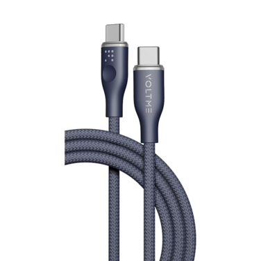 سلك شاحن فولتمي سلسلة روج مظفر من USB-C إلى USB-C بطول 1.8 م وبقوة 60 واط - أزرق