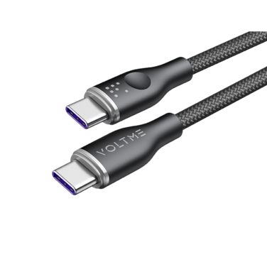 سلك شاحن فولتمي سلسلة روج مظفر من USB-C إلى USB-C بطول 1 م وبقوة 100 واط - أسود