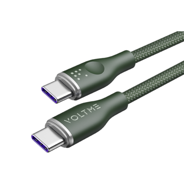 سلك شاحن فولتمي سلسلة روج مظفر من USB-C إلى USB-C بطول 1 م وبقوة 100 واط - أخضر