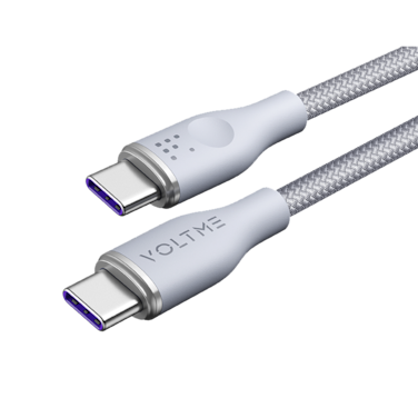 سلك شاحن فولتمي سلسلة روج مظفر من USB-C إلى USB-C بطول 1 م وبقوة 100 واط - رمادي