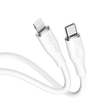 سلك شاحن فولتمي سلسلة موس من USB-C إلى آيفون بطول 1.2 م وبقوة 30 واط - أبيض