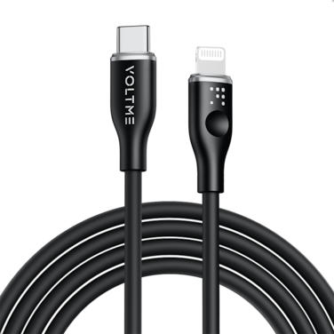 سلك شاحن فولتمي سلسلة موس من USB-C إلى آيفون بطول 2 م وبقوة 30 واط - أسود