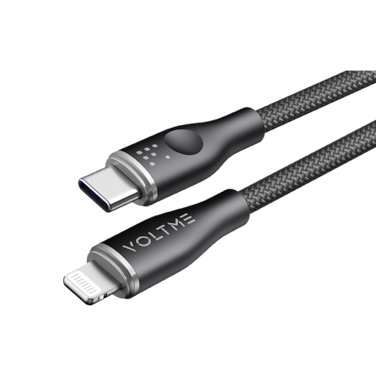 سلك شاحن فولتمي سلسلة روج مظفر من USB-C إلى آيفون بطول 1.2 م وبقوة 30 واط - أسود