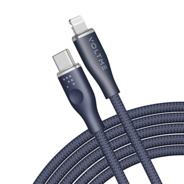 سلك شاحن فولتمي سلسلة روج مظفر من USB-C إلى آيفون بطول 2 م وبقوة 30 واط - أزرق